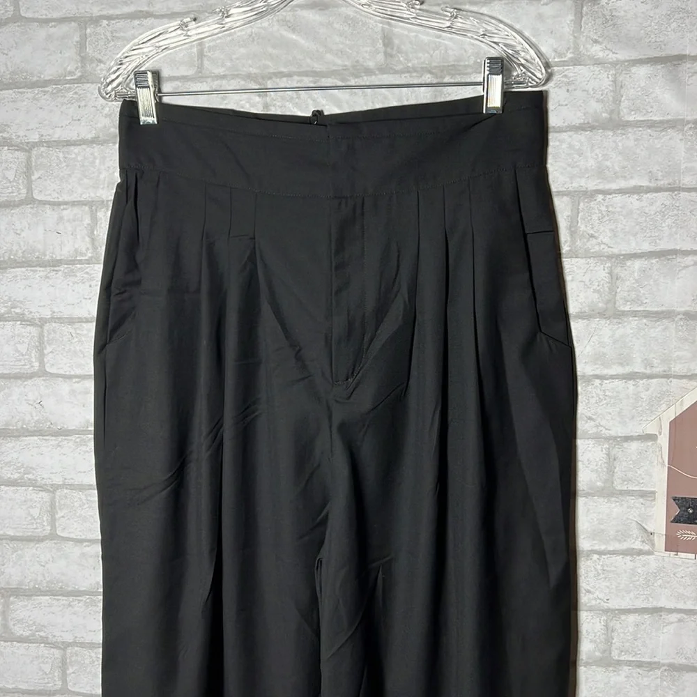 Lattlelier black high waisted pleated pants size xl - Picture 3 of 14